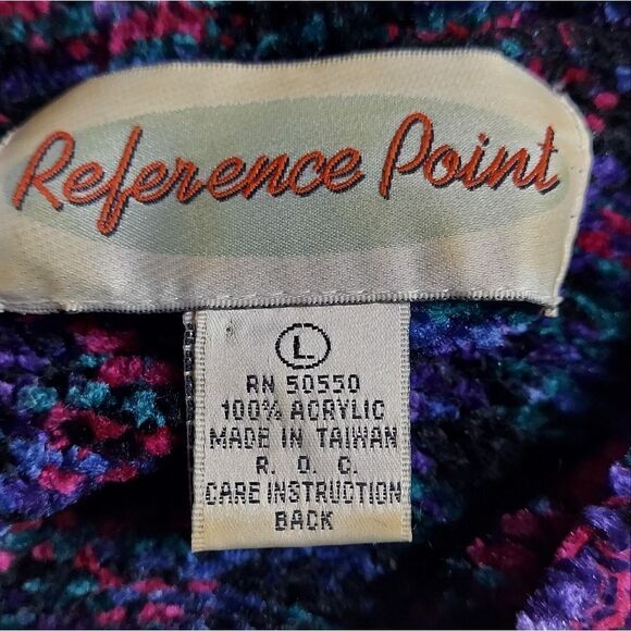 Vintage Cozy Chenille Oversized Crop Sweater Size L Reference Point - Picture 9 of 11